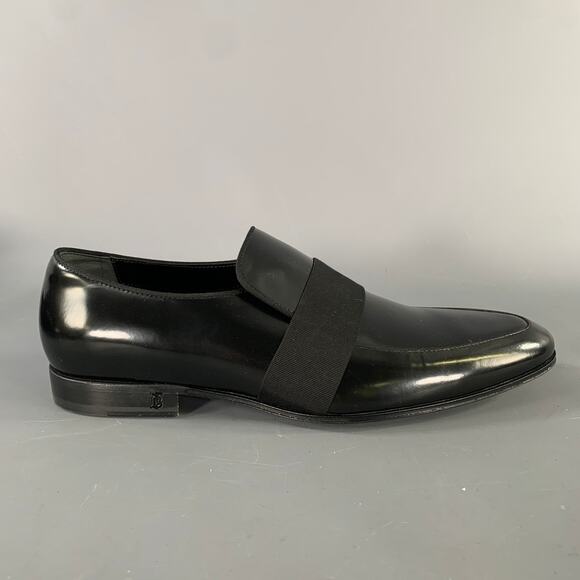 BURBERRY Size 7 Black Leather Slip On Loafers main image 4